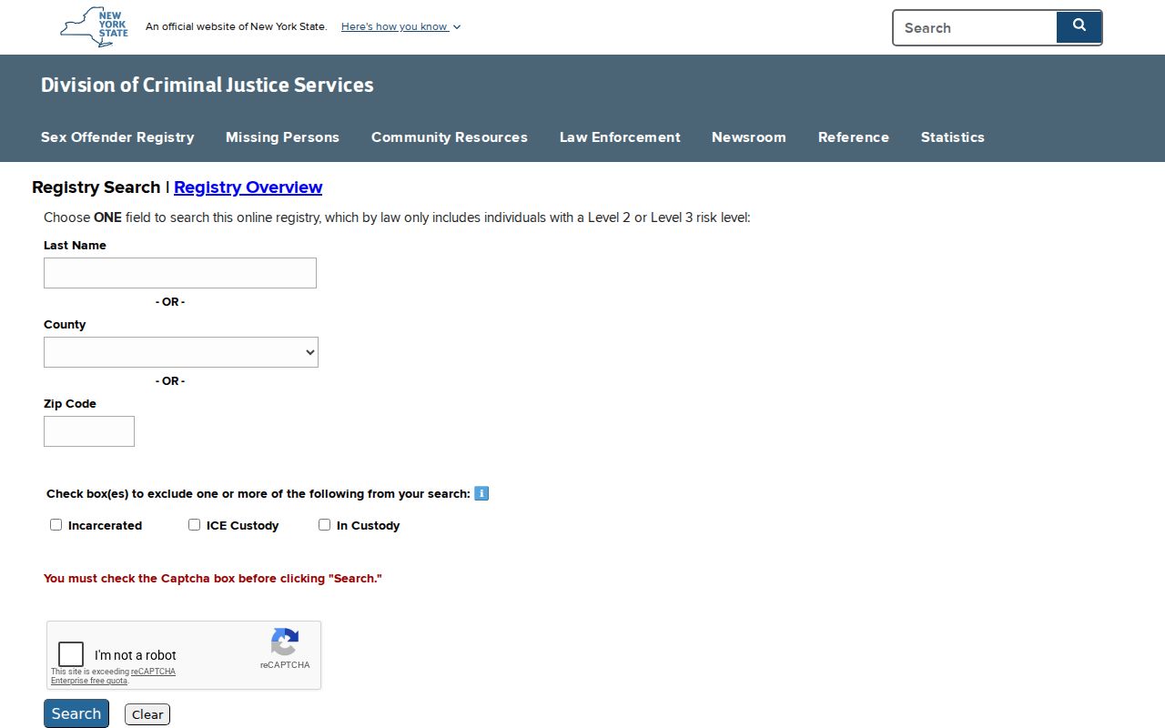 Clay residents directory reference for New York sex offender registry search